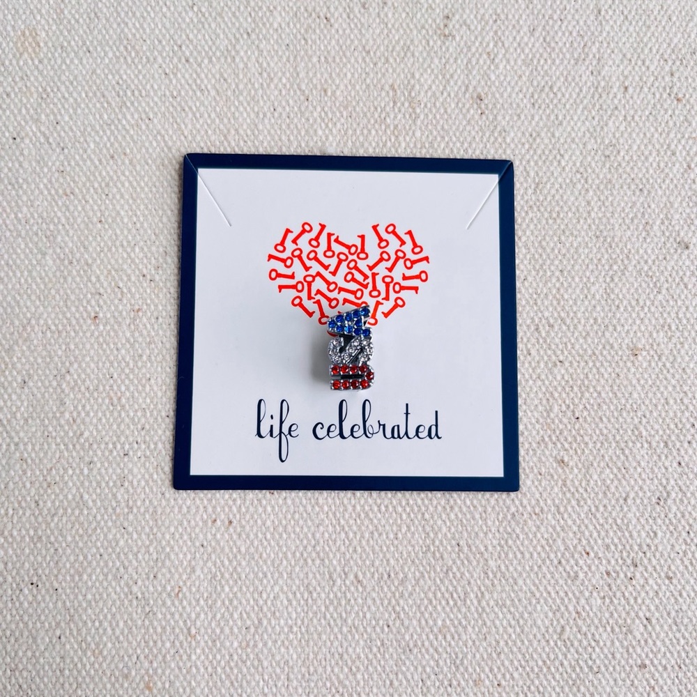 *Pave USA Charm* KEEP COLLECTIVE Retired Red White Blue